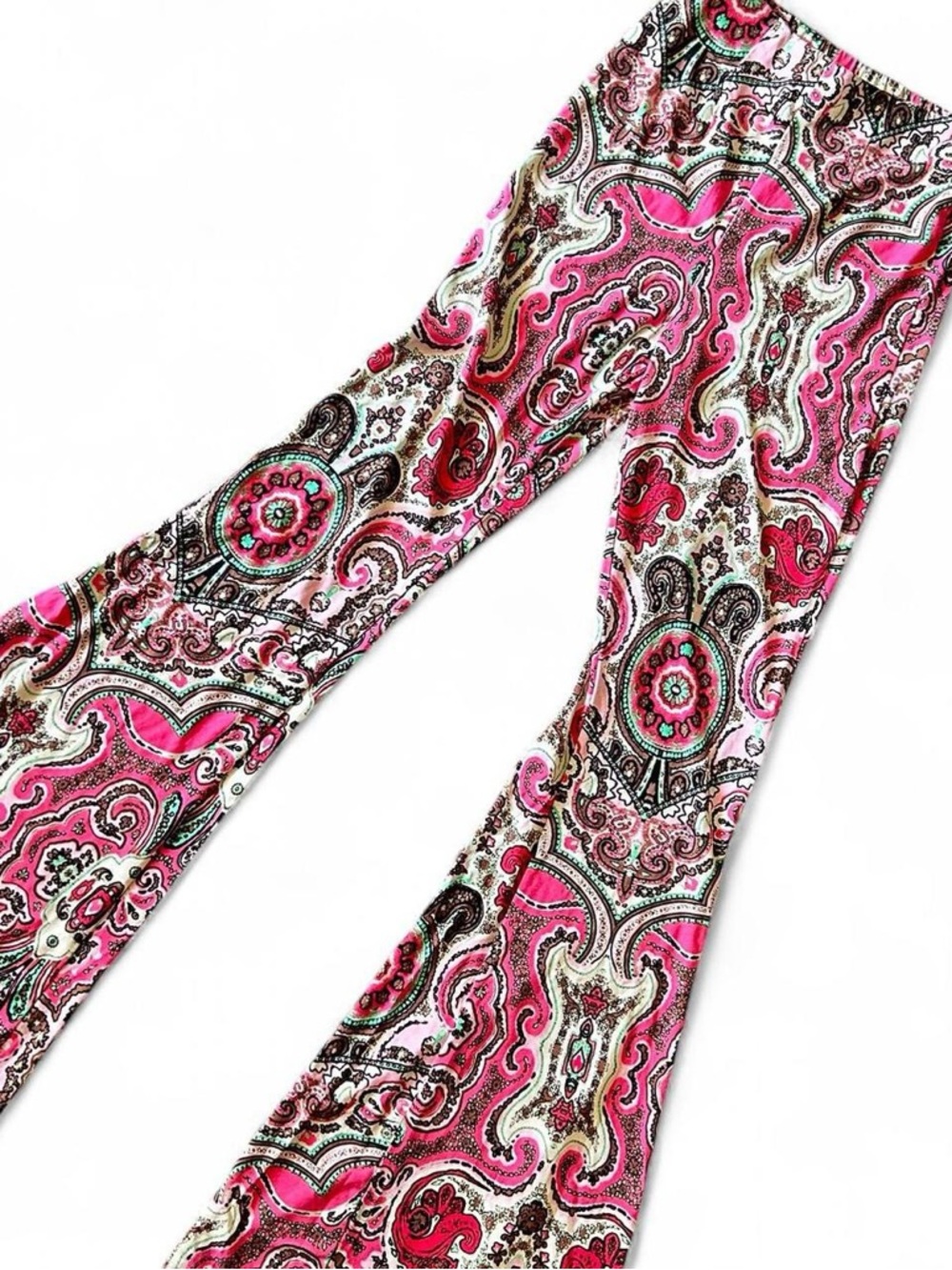Free people Pink Paisley Print Flared Pants